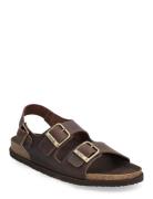 Sl Gaston Leather Dk Brown Shoes Summer Shoes Sandals Brown Scholl