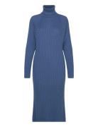 Yasmavi Knit Midi Rollneck Dress S. Noos Knelang Kjole Blue YAS