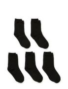 5-Pack Socks, Single Colour Sokker Strømper Black Melton