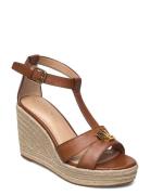 Burnished Calf-Hale-Es-Csl Sandal Med Hæl Espadrilles Brown Lauren Ral...