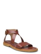 Sandals - Flat - Open Toe - Op Flate Sandaler Brown ANGULUS