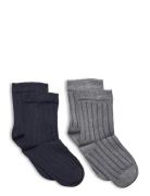 Ankle Sock - Rib Sokker Strømper Blue Minymo