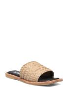 Bialillie Braided Slide Leather Flate Sandaler Beige Bianco