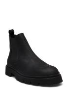 Cph128M Waxed Nabuc Black Støvletter Chelsea Boot Black Copenhagen Stu...