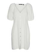 Vmmymilo 2/4 Short Button Dress Wvn Ga Kort Kjole White Vero Moda