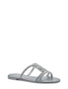 Women Slides Flate Sandaler Silver Tamaris