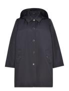 Polyester/Cotton-Sb Rain Ctst Lng 3 Tynn Kåpe Navy Lauren Women