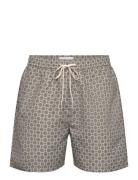 Stan Aop Swim Shorts 2.0 Badeshorts Brown Les Deux