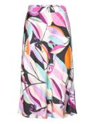 Skirt In Multi Leaf Print - Sille F Knelangt Skjørt Pink Coster Copenh...