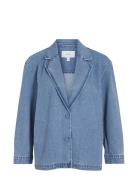 Vikiano L/S Denim Blazer Lbd/R Blazers Single Breasted Blazers Blue Vi...