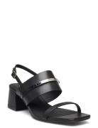 Heel Sandal 45 Met Bar Lth Sandal Med Hæl Black Calvin Klein