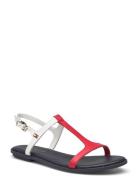 Th Flat Sandal Flate Sandaler Blue Tommy Hilfiger