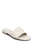 Soft Nappa-Alegra Iii-Sn-Sli Flate Sandaler White Lauren Ralph Lauren