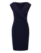 Jersey Off-The-Shoulder Cocktail Dress Kort Kjole Navy Lauren Ralph La...