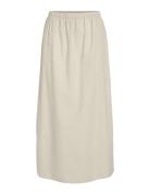 Viemma Hw Midi Skirt/Ka Knelangt Skjørt Beige Vila