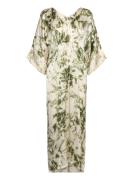 Fracture Kaftan Dress - Lucca Maxikjole Festkjole Green Rabens Sal R