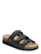 Leah Flate Sandaler Black Axelda