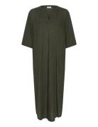 Kamilia Kaftan Dress Knelang Kjole Khaki Green Kaffe