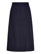 Rel Midi Linen Blend Skirt Knelangt Skjørt Navy GANT