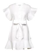 Fia Linen Dress Kort Kjole White Ella&il