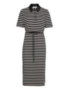 Reg Breton Midi Polo Dress Ss Knelang Kjole Black Tommy Hilfiger