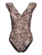 Agnescras Swimsuit Badedrakt Badetøy Brown Cras