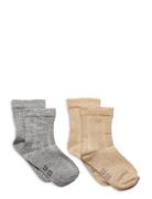 Ankle Sock W. Lurex Sokker Strømper Grey Minymo