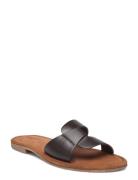 Leather Sandal Flate Sandaler Brown Ilse Jacobsen