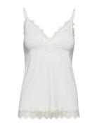 Rwbillie Sl Lace Strap Top Tops T-shirts & Tops Sleeveless White Rosem...