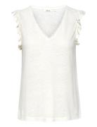 Crluna Jersey T-Shirt Tops T-shirts & Tops Sleeveless White Cream