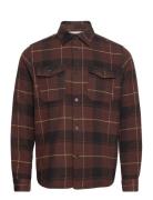 Lennon Check Shirt Tops Overshirts Brown Les Deux