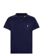 Rec Lw Cotton Terry-Ssl-Knt Tops Polos Short-sleeved Navy Polo Ralph L...