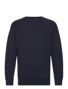 Waffle Texture C-Neck Tops Sweat-shirts & Hoodies Sweat-shirts Navy GA...