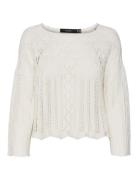 Vmginger 3/4 Boatneck Pullover Ga Tops Knitwear Jumpers Cream Vero Mod...