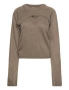 Devona-M Tops Knitwear Jumpers Brown MbyM