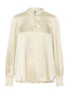 Cusanne Blouse Tops Blouses Long-sleeved Cream Culture