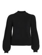 Viril Turtle-Nk Balloon L/S Top - Noos Tops Knitwear Turtleneck Black ...