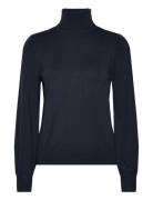 Basic Roll Neck Jumper, Lenzing™ Ecovero™ Tops Knitwear Turtleneck Nav...