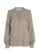 Evelyn Ev Tops Blouses Long-sleeved Brown Dea Kudibal