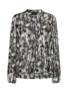 Lr-Dana Tops Blouses Long-sleeved Black Levete Room