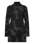 Kuutio Unikko Tops Knitwear Turtleneck Black Marimekko