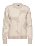 Tahti Ii Unikko Tops Knitwear Jumpers Beige Marimekko