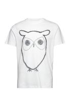 Alder Big Owl Tee - Gots/Vegan Tops T-shirts Short-sleeved White Knowl...