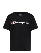 Crewneck T-Shirt Sport T-shirts Short-sleeved Black Champion