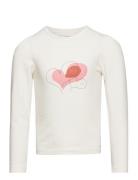 T-Shirt Ls Tops T-shirts Long-sleeved T-shirts White Creamie