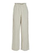 Viprisilla Striped H/W Pants Bottoms Trousers Wide Leg Cream Vila