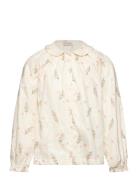 Shirt Ls Aop W. Lining Tops Shirts Long-sleeved Shirts Cream Minymo