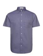 Reg Classic Oxford Ss Shirt Tops Shirts Short-sleeved Blue GANT