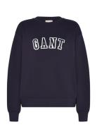 Logo C-Neck Sweat Tops Sweat-shirts & Hoodies Sweat-shirts Navy GANT