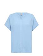 Sc-Radia Tops Blouses Short-sleeved Blue Soyaconcept